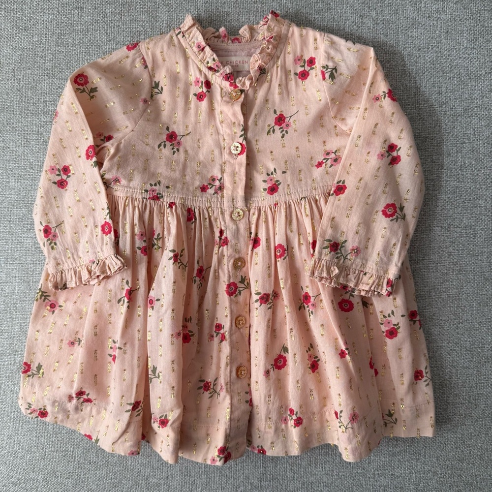Pink Chicken Baby Girl Floral Dress - Picture 3 of 4